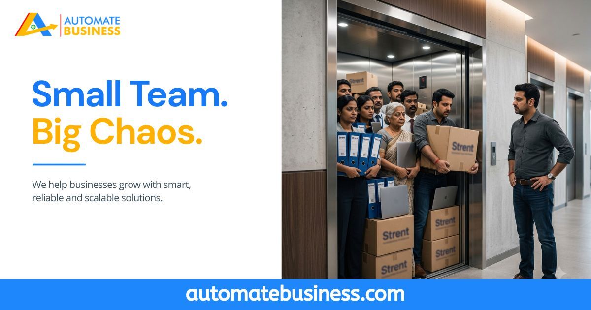 Small team struggling with increasing workload and business chaos.