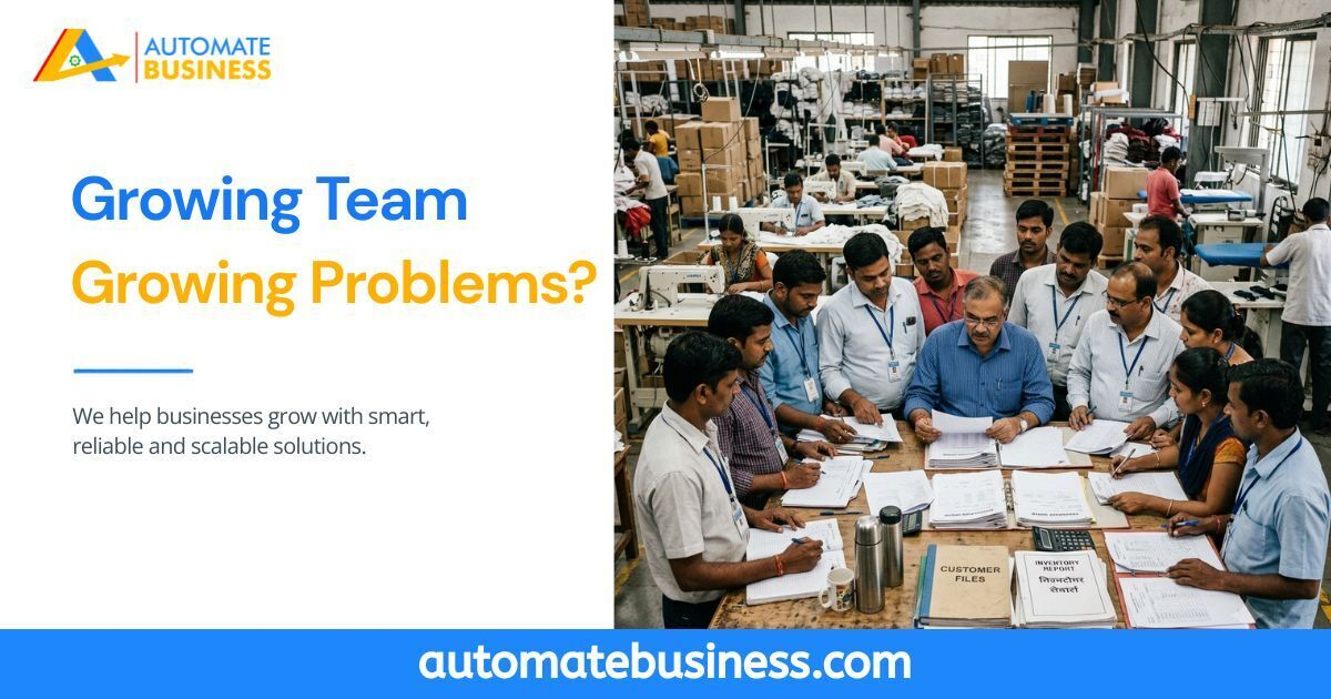 Growing business team managing operations with increasing workload and coordination challenges.