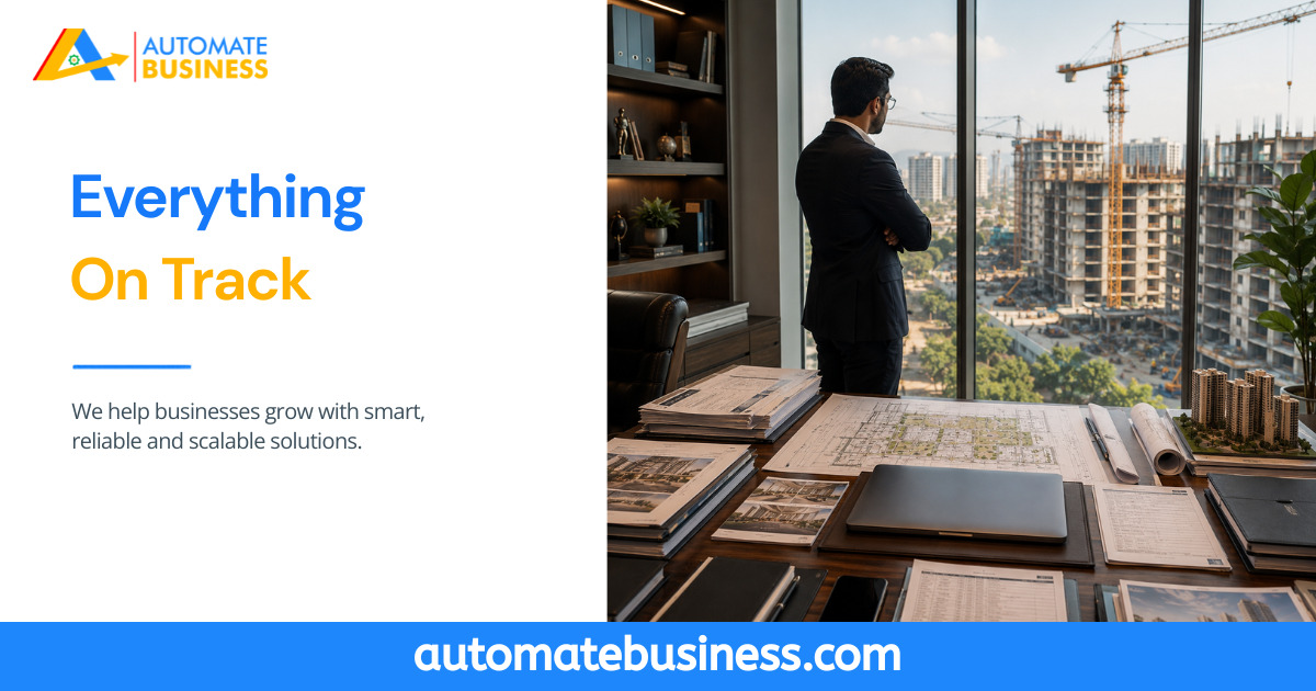 Real estate project manager using Automate Tasks to keep construction projects, site visits, and team tasks on track with task management software.