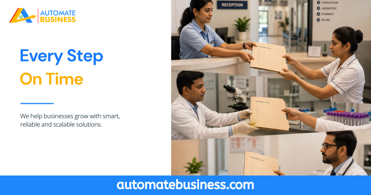 Healthcare clinic using Automate Tasks to automate task assignments, improve patient file handoffs, and reduce operational delays across departments.