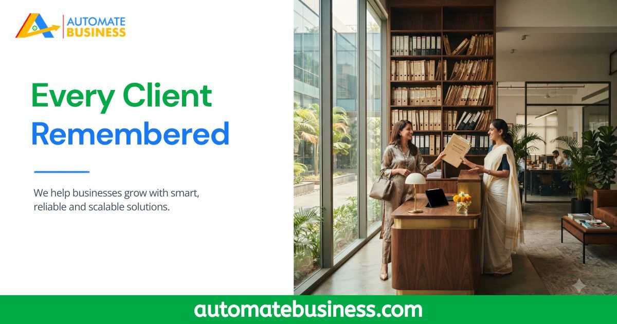 Automate CRM helping service businesses manage client relationships, customer history, follow-ups, and repeat business from one centralized platform.