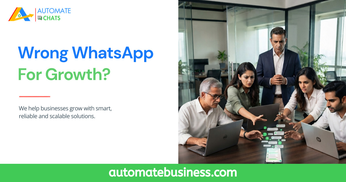 Team using WhatsApp Business API with Automate Chats to manage customer conversations and business growth.